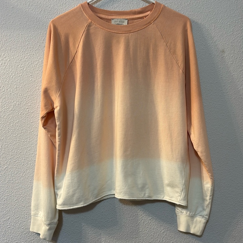 Lucky Brand Peach to Cream Ombre Sweatshirt